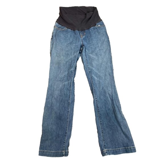 Gap Womens Maternity Jeans Size 2 Original Long & Lean Pull On Bootcut Blue - Picture 8 of 8